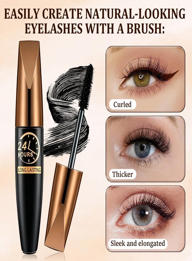 Iiglitch 2 Pack 4D Silk Fiber Lash Mascara, Waterproof Silk Fibre Thick Lengthening Mascara - Image 2